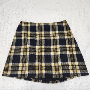 Checkered wool skirt